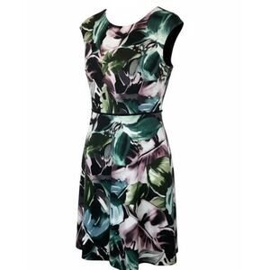 Maggy London Womens Floral Dress Fit & Flare Career Casual Brunch 6 Feminine